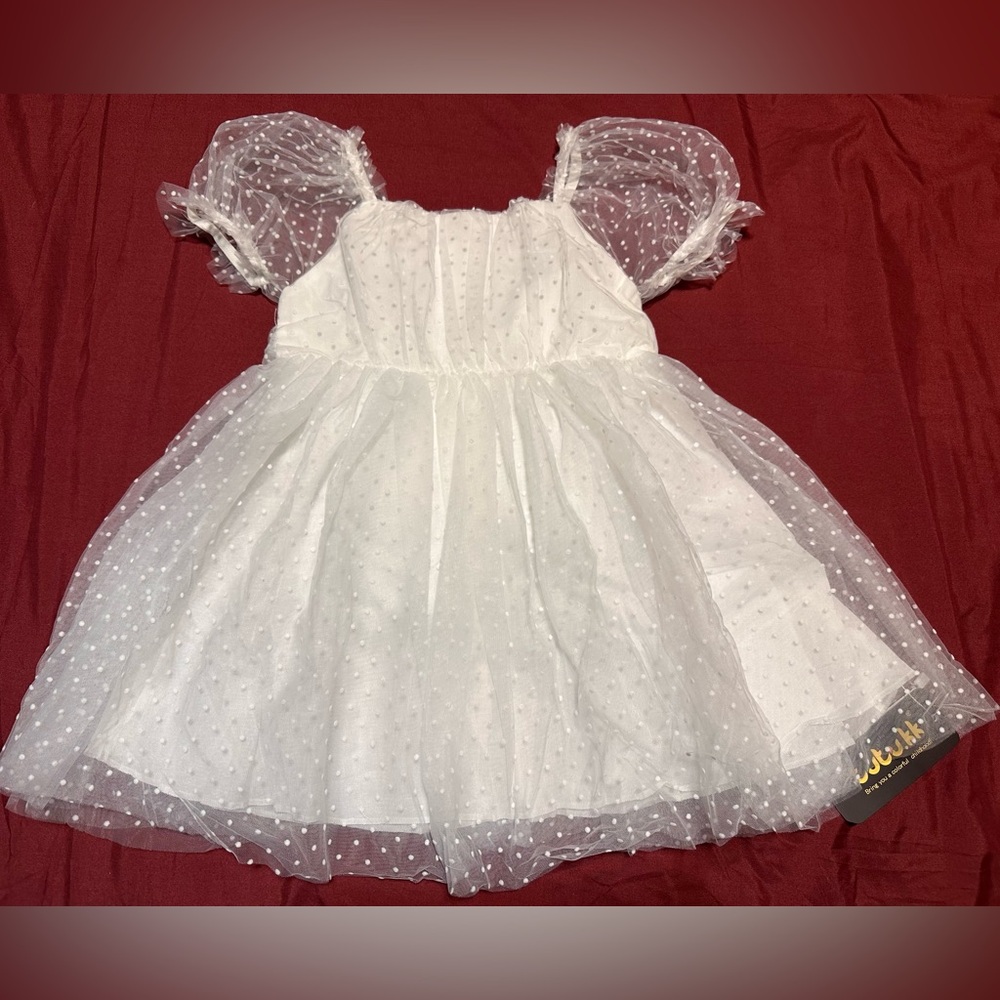 Toddler Girl Princess Dress Tull Puff Sleeve Party Tutu dress 18 to 24 months